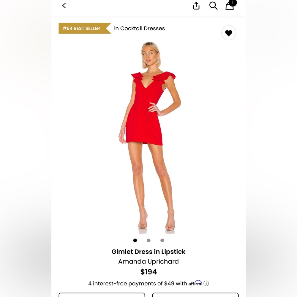 Amanda Uprichard Lipstick Red Mini Dress
